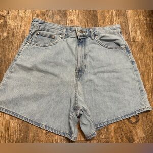 Everlane The A-Line Denim Short 30 Spring Blue